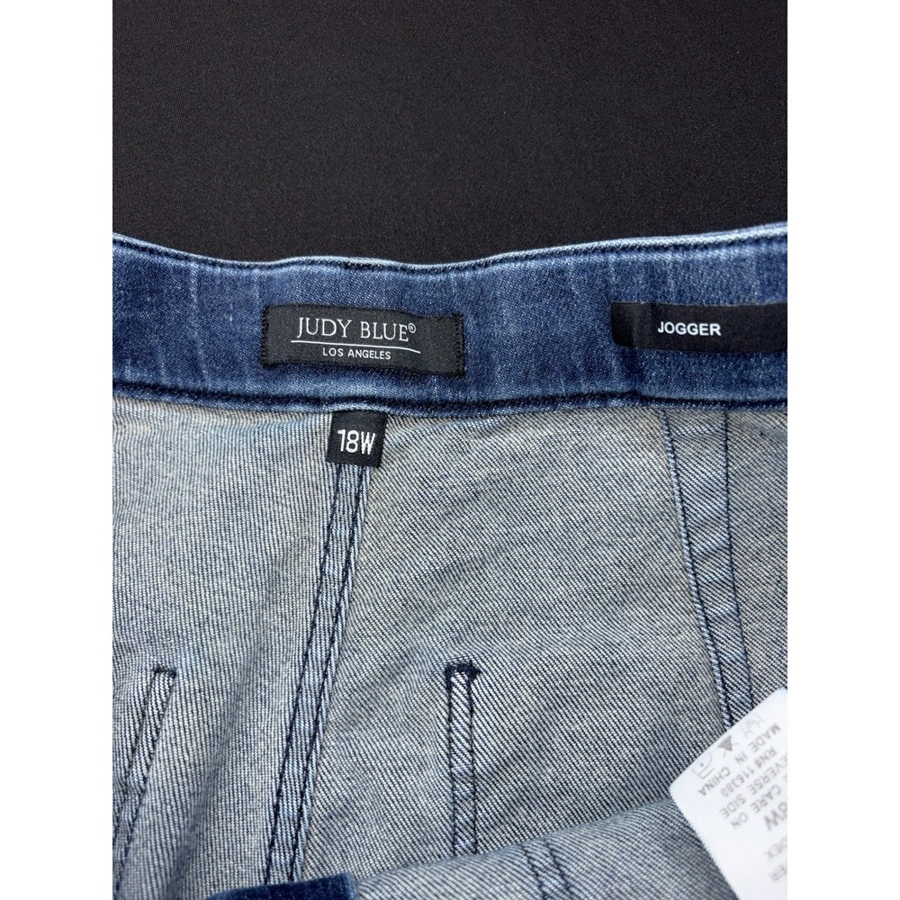 Judy Blue Jogger Jeans Women's 18W (36x29) High Rise Drawstring Stretch Denim - Picture 6 of 12